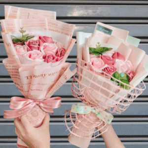 Hoa sáp hồng bó nhỏ